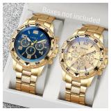 2pcs/set Men Business Watches Fashion Arabic...