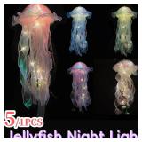 5PCS RGB Jellyfish Lamp Colorful Night Light...