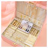 83pcs Elegant Pearl Geometric Earrings Necklace...