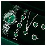 Women Fashion Watches Heart Rhinestone Ring...