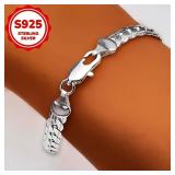 Hot cute 925 sterling silver plated 5mm Cuban...