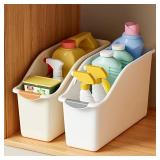 Curved Plastic Storage Bins Set - Multipurpose...