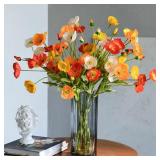 4 Head Artificial Flowers Bouquet Poppy Fake...