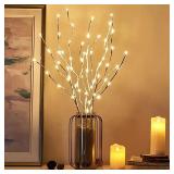HOMEFISH 1 PC White Birch Branch LED Festive...