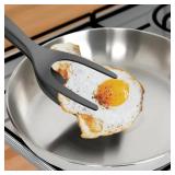 2 in 1 Nylon Grip Flip Tongs with Egg Spatula...