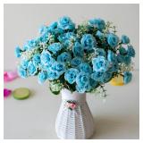 30cm 15Heads Artificial Mini Roses Flower...