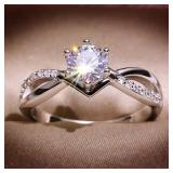 Huitan Trendy 6 Claws Zirconia Stone Rings for...