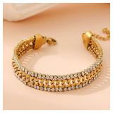 Yupsk 18K Gold Plated Stainless Steel Three...