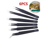 6Pcs Anti-static ESD Tweezers Maintenance Tool...