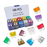 100PCS Medium Car Auto Fuse Kit 15A 20A 25A 30A...