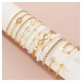 11 Pcs Boho Pearl Crystal Heart Infinity Sign...