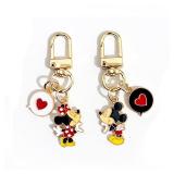 2pcs Disney Mickey Mouse Metal Keychain, Minnie...