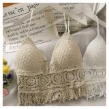 Women's Boho Fringe Backless Halter Tie Neck...