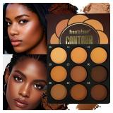 9-Color Dark Bronze Foundation Palette,...
