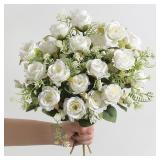 1pc 30cm Rose White Silk Bouquet Peony...