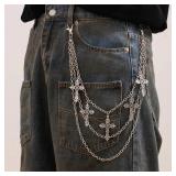 Fashion Punk Metal Pants Chain Hip Hop Waist...