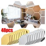 Hexagon Acrylic Mirror Wall Sticker Acrylic...