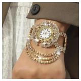 A stylish zinc alloy strap with charming round...