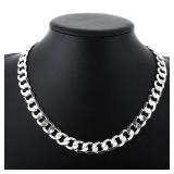 925 sterling silver plated necklace for men...