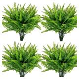 4 Bundles Artificial Plants Fake Boston Ferns...