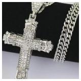 1 Simple Style MEN'S Rhinestone Christian Cross...