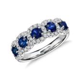 Huitan Luxury Blue White Cubic Zirconia Rings...