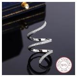 New Fashion 925 silver plated Ring Geometric...