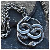 Punk Double Ouroboros Pendant Gothic Animal...