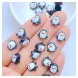 50pcs Cute 9mm Resin Mini Penguin Series Flat...