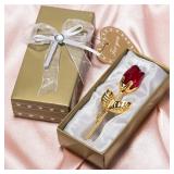 1pc Glass Rose Mini Crystal Flower Artificial...