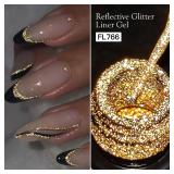 FOUR LILY 5ml Reflective Glitter Liner Nail Gel...