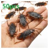 50Pcs Halloween gadget Plastic Cockroaches Joke...