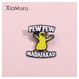 Pew Pew Madafakas! Cute Chicken Enamel Pins...
