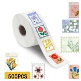 500PCS Flower Stamps Roll Sticker Harajuku...