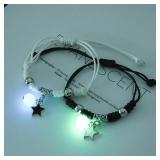2PC Fashion Luminous Beads Star Couple Bracelet...