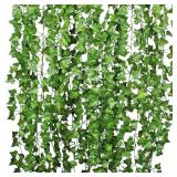12 Pack 84 Feet Fake Ivy Leaves Artificial...
