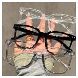 3pcs Unisex Square Frame Blue Light Blocking...