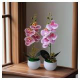 Realistic Artificial Orchid Potted Plant with...