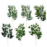 Artificial Green Plant Fake Eucalyptus Leaf...