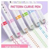 6Pcs/Set Flower Line Shape Highlighter Pen...