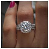 Huitan Trendy Women Rings with Brilliant Cubic...