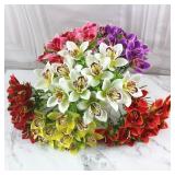 10Pcs/Bouquet Artificial Orchid Flore White...