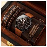 New Men Watch Luxury Bracelet Set Fashion...