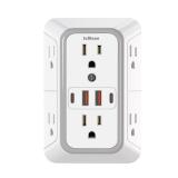 US Multi Socket Wall Socket with 6 AC Outlets 4...