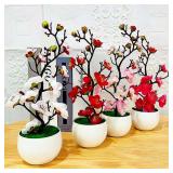 1pc Bonsai Silk Flowers Plum Blossoms...