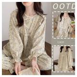 Women Plus Size Pajamas Garden Style Student...