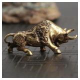 Brass Bullfighting Statue, Lucky Copper Animal...