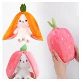 25cm Cute Strawberry Carrot Rabbit Plush Toy...