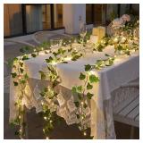 10M 100LEDs Green Leaf Fake Plants String Light...