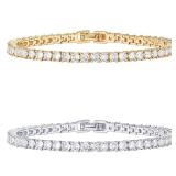 2pcs Simple And Stylish Fully Inlaid...